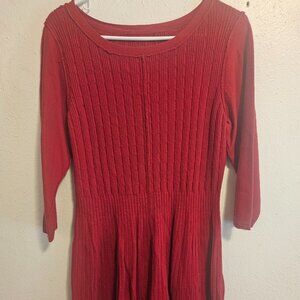 Style & Co Cable Knit Sweater Dress Red Plus Size XL